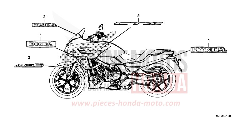 MARKE/EMBLEM von CTX700 ABS DARKNESS BLACK METALLIC (NH463) von 2014